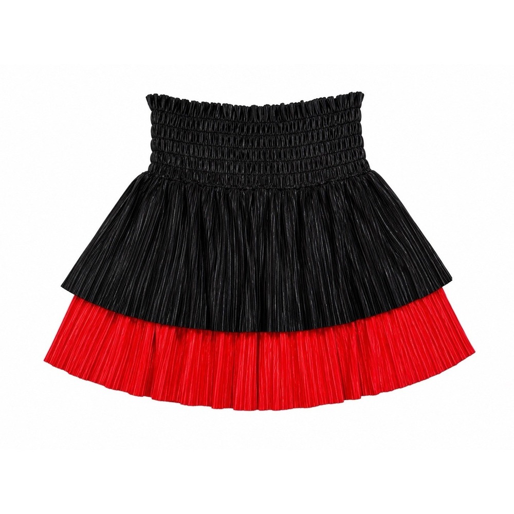 House of Wallace Skirt XXS Black Red Isla Tiered‎ Y2K Coquette NWT